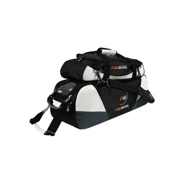 ProBowl Triple Tote DLX Black/Carbon/White - Bowlingtaske med hjul til 3 kugler og sko - FRI FRAGT