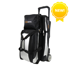 Pro Bowl Deluxe 3-Ball Roller Black/Carbon/Silver - Bowlingtaske med hjul til 3 kugler - FRI FRAGT!
