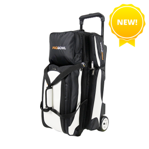 Pro Bowl Deluxe 3-Ball Roller Black/Carbon/White - Bowlingtaske med hjul til 3 kugler - FRI FRAGT!