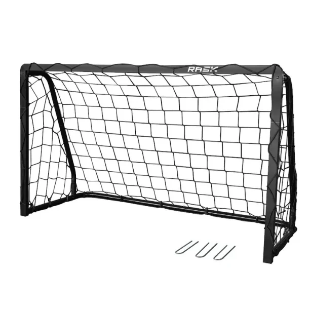 EKSTRA ST�RK Fodboldm�l RASK 150 x 90 - Udf�rt i kraftig Galvaniseret ST�L &amp; med SORT pulverlakering - Vejer 11 kg - HURTIG LEVERING!