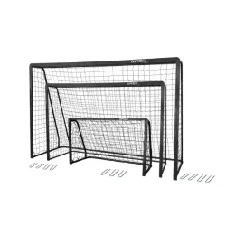 EKSTRA ST�RK Fodboldm�l RASK 300 x 200 - FRI FRAGT - Med ekstra overl�gger bagtil og Galvaniseret ST�L &amp; SORT pulverlakering  - Vejer 32 kg - HURTIG LEVERING!