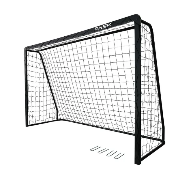 EKSTRA ST�RK Fodboldm�l RASK 300 x 200 - FRI FRAGT - Med ekstra overl�gger bagtil og Galvaniseret ST�L &amp; SORT pulverlakering  - Vejer 32 kg - HURTIG LEVERING!