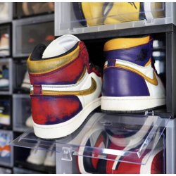 Skobox sort - Elegant og praktisk skoboks der kan stables - FLOT kvalitet - KUN 2 STK TILBAGE