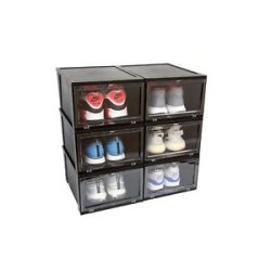 Skobox sort - Elegant og praktisk skoboks der kan stables - FLOT kvalitet - KUN 2 STK TILBAGE