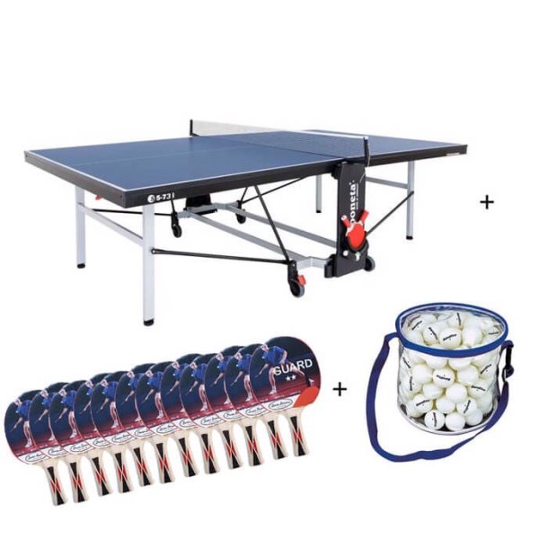 Sponeta School Line - FRI FRAGT - 22 mm Bordtennisbord Tysk kvalitet - Med 12 bat &amp; 100 bolde
