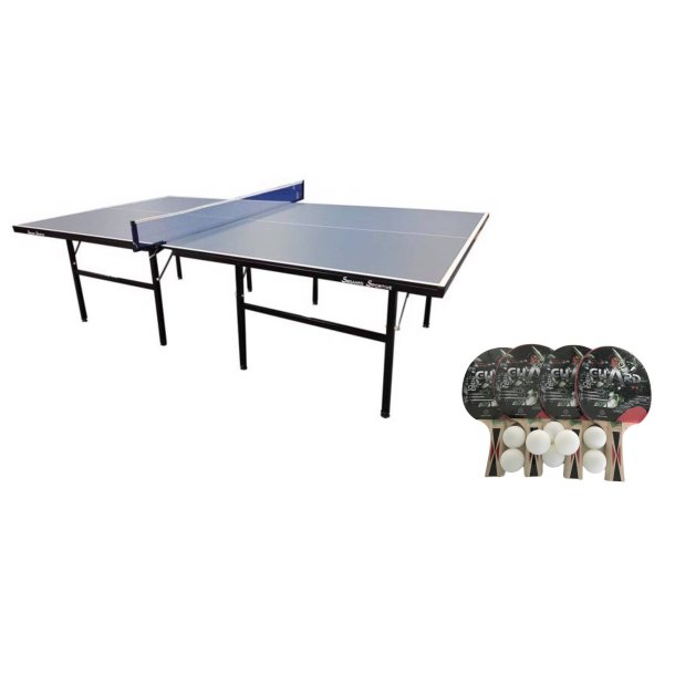 Sportive bordtennisbord - FRI FRAGT - med 4 stk. 2-stjernede bat og 8 stk. 1-stjernede bolde 