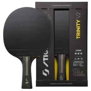 Stiga Trinity V2 - Kraftfuldt 3-stjernet bordtennisbat med god f�ling og spin - HURTIG LEVERING! 