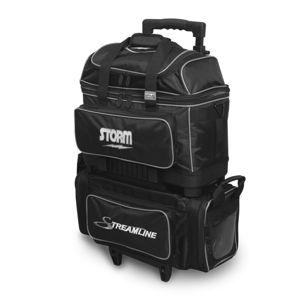 Storm Streamline 4-Ball Roller Sort/Slv, Bowlingtaske med hjul til 4 kugler - FRI FRAGT!