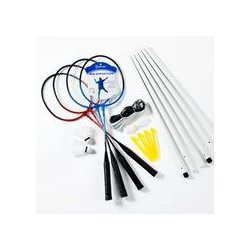 Sunsport Badminton st - med 4 ketchere &amp; 7 badmintonbolde &amp; 1 net