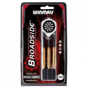 Winmau Broadside steeltip Brass dartpile - St med 3 pile - HURTIG LEVERING!