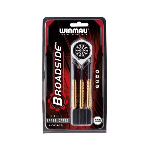 Winmau Broadside steeltip Brass dartpile - St med 3 pile - HURTIG LEVERING!