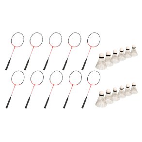 Badmintonketcher 10 stk m. 12 bolde - FRI FRAGT - Nano Smash XBA880 - God motionist- og skoleketcher