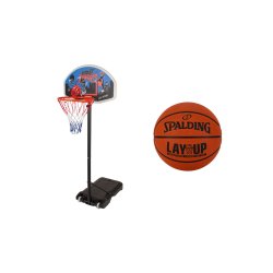 Basketstander Junior med SPALDING Bold str. 5 - Hjdejusterbar fra 160 til 210 cm - HURTIG LEVERING