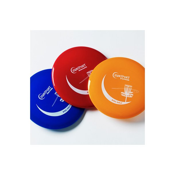 Sunsport Discgolf PRO - St med 3 discs til frisbeegolf - HURTIG LEVERING