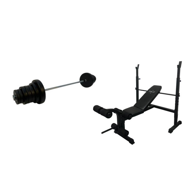 TITAN LIFE Essential Bench II med 60 kg vgtstangsst - FRI FRAGT - Til styrketrning