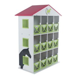 Kids Globe Hestestald i tr med 12 bokse til vg - HURTIG LEVERING