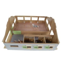 Kids Globe Ridehus med 3 hestebokse - (Mlestok 1:32) - HURTIG LEVERING!