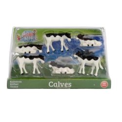 Kids Globe Kalve 6 stk. - (Mlestok 1:32) - HURTIG LEVERING
