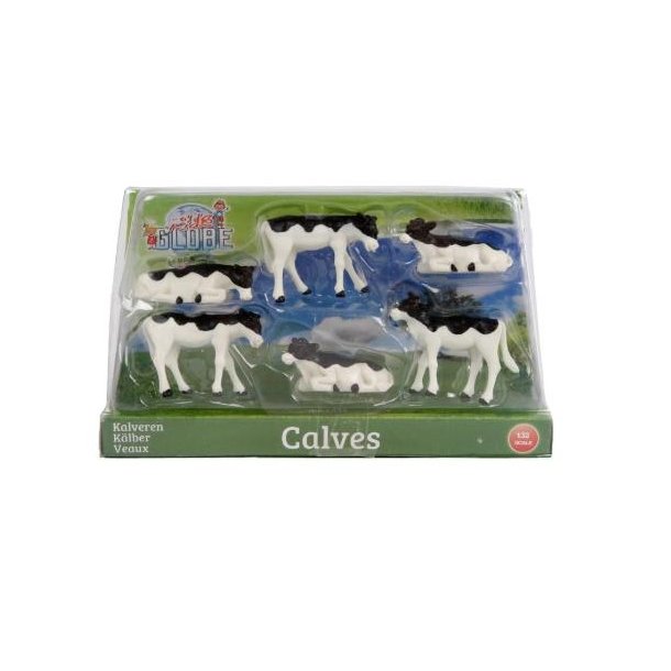 Kids Globe Kalve 6 stk. - (Mlestok 1:32) - HURTIG LEVERING