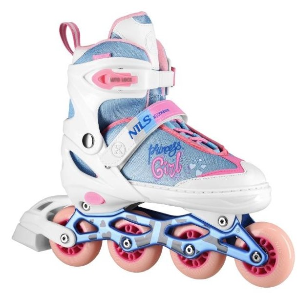NILS Princess White - Inliners rulleskjte - Justerbar over 4 skonumre