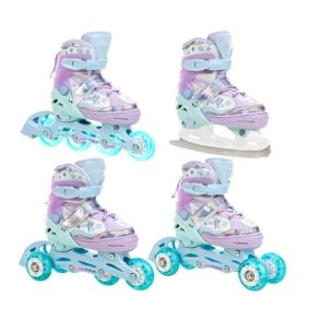 Raven ISLA 4-i-1 Rulleskjte m. Lys i hjul + Isskjte - Justerbar over 4 sko-numre med kliksystem