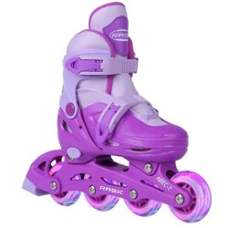 RASK HARD 3-i-1 Rulleskjte Lilla med lys i hjulene - Justerbar over 4 skonumre - HURTIG LEVERING