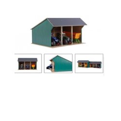 Kids Globe STOR Traktor garage - Plads til 3 kretjer (Mlestok 1:32) 