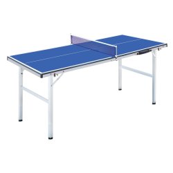 Mini bordtennisbord BLUE LINE 150 x 67 cm med foldbart ALU-Stel - inkl. 2 bat - HURTIG LEVERING