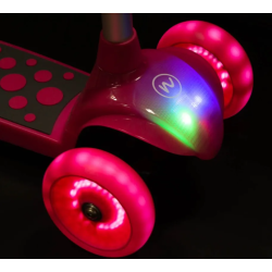 NILS Trehjulet Lbehjul Pink med LED-hjul - FRI FRAGT - med ABEC-7 kuglelejer