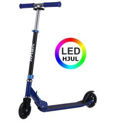 RASK 120 mm Bl lbehjul - Med LED-lys i hjulene - HURTIG LEVERING - Til brn fra 4 r