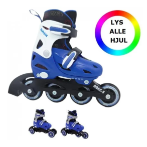 RASK Rulleskjte 3-i-1 Bl LED - Justerbar over hele 4 sko-numre med smart kliksystem
