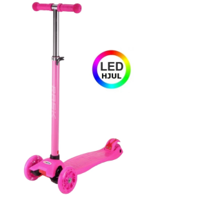 RASK Trehjulet Lbehjul Pink med LED-hjul - HURTIG LEVERING - 3-8 r