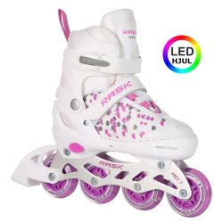 RASK Splash White LED - Inliners Rulleskjte - Justerbar over 4 skonumre - HURTIG LEVERING