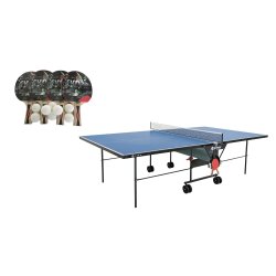 Sponeta Hobby Line - FRI FRAGT - Udendrs bordtennisbord med 4 bat og 8 bolde - HURTIG LEVERING 