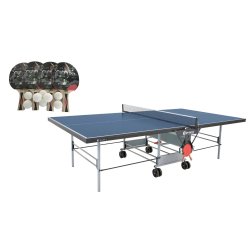 Sponeta Sport Line - FRI FRAGT - STRKT 19 mm bordtennisbord med 4 stk. 2-stjernede bat &amp; 8 bolde  