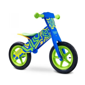 Toyz Zap Lbecykel i tr - Bl/Grn - Perfekt til brn fra 3 til 6 r - HURTIG LEVERING!