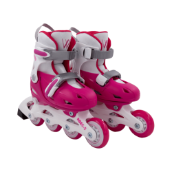 Rulleskjte 3-i-1 Pink - Justerbar over hele 4 SKO-numre med et nemt og smart kliksystem