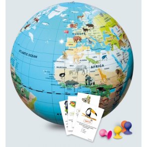 Globus Caly 42 cm Animal Quest - med dyresprgsml - ogs god som BADEBOLD - Fin kvalitet!