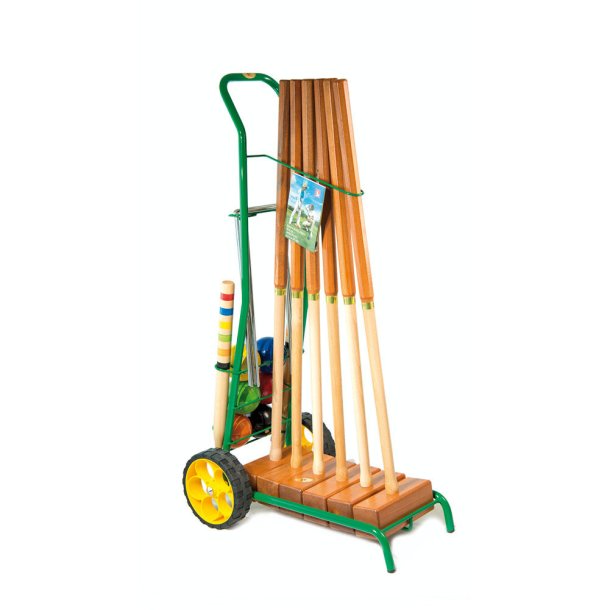 Luksus Semi Professionelt Kroketspil i tr - FRI FRAGT - 6 spillere m/VOGN - 98 cm kller