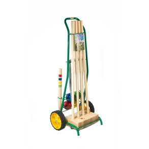 Semi Professionelt Kroketspil i tr� - FRI FRAGT - 4 spillere m/VOGN til transport - 98 cm k�ller