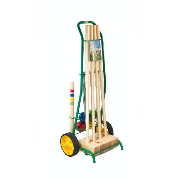 Semi Professionelt Kroketspil i tr� - FRI FRAGT - 4 spillere m/VOGN til transport - 98 cm k�ller