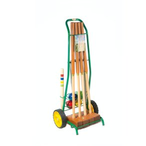 Luksus Semi Professionelt Kroketspil i tr - FRI FRAGT - 4 spillere m/VOGN - 98 cm kller