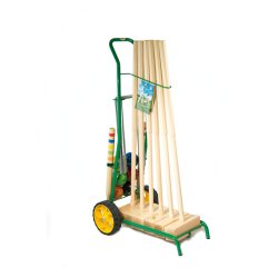 Semi Professionelt Kroketspil i tr - FRI FRAGT - 6 spillere m/VOGN - 98 cm kller