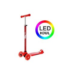 NILS Trehjulet L�behjul med LED-hjul R�d
