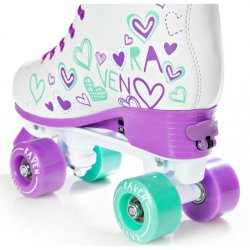 Raven Trista Side-by-Side Rulleskjte Hvid/Lilla - Justerbar over hele 4 Sko-numre!