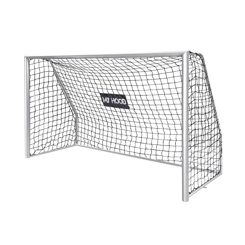 Fodboldmål i galvaniseret stål og grå pulverlakering – FRI FRAGT – 240 x 160 cm – HURTIG LEVERING
