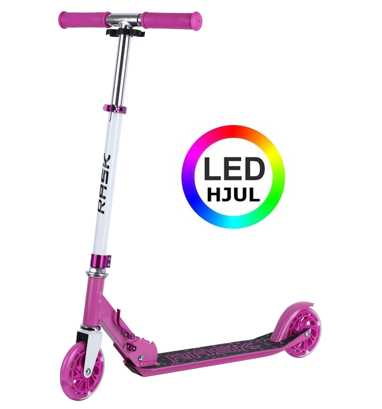 Se RASK 120 mm Pink løbehjul - Med LED-lys i hjulene - HURTIG LEVERING - Til børn fra 4 år hos HomeX.dk