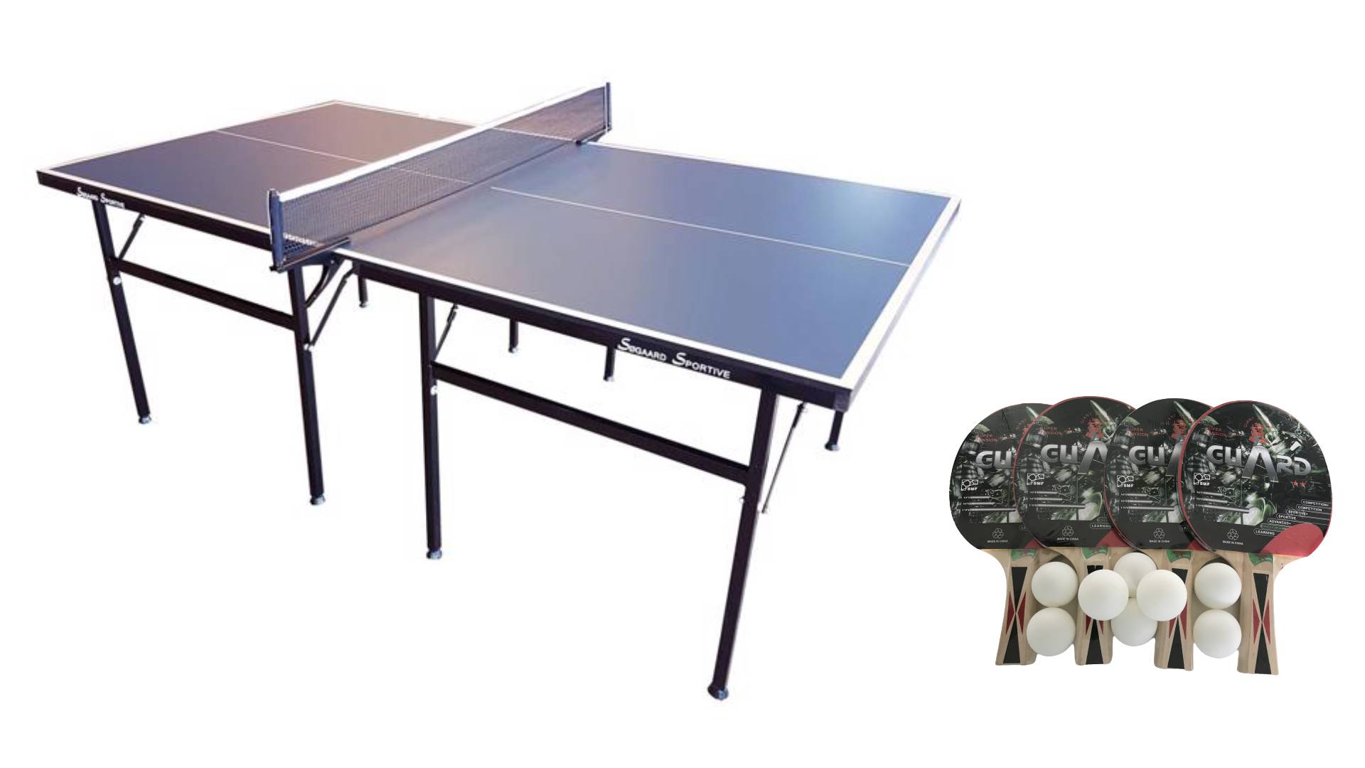 Sportive Midi – FRI FRAGT – Bordtennisbord med 4 stk. 2-stjernede bat og 8 stk. 1-stjernede bolde